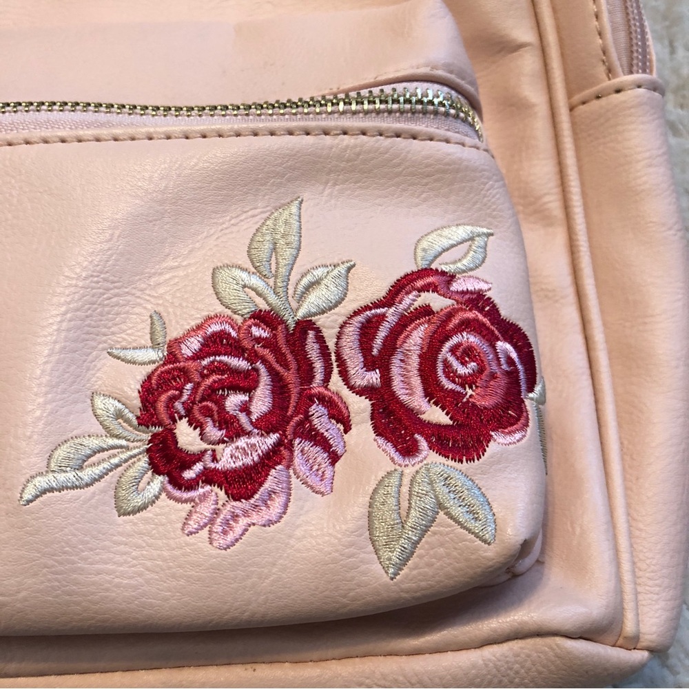 Mini Embroidered Flower Backpack - image 5
